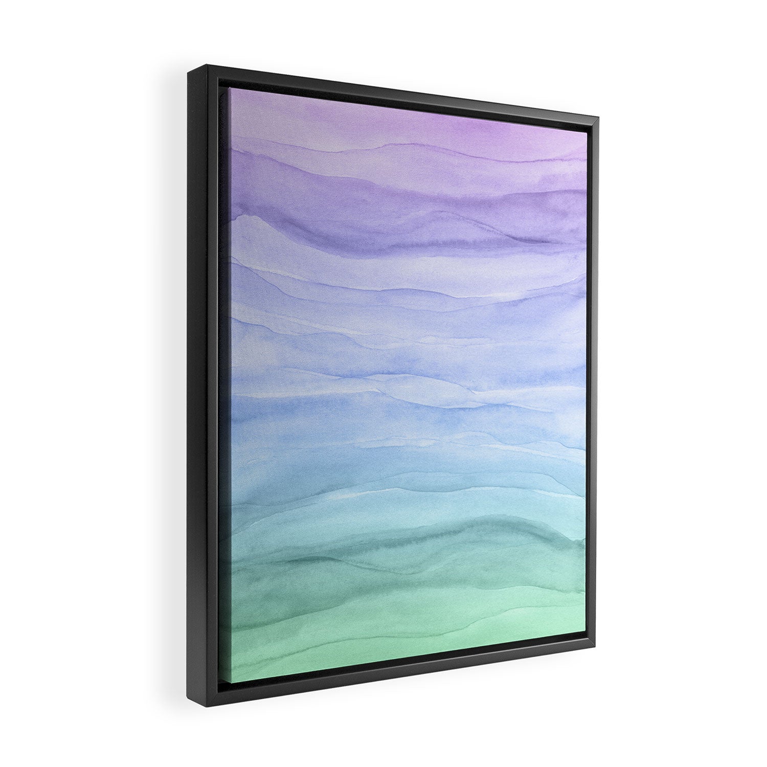 Layers Blue Ombre - Watercolor Abstract Framed Canvas Print Gallery Image 2