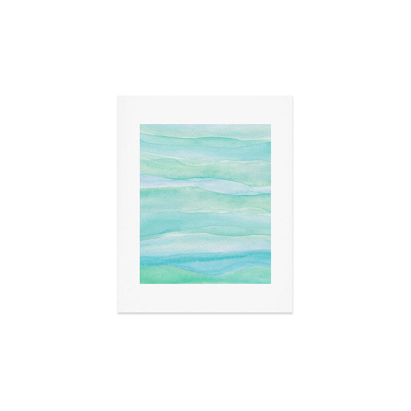 Ocean Layers - Blue Green Watercolor Art Print Gallery Image 1