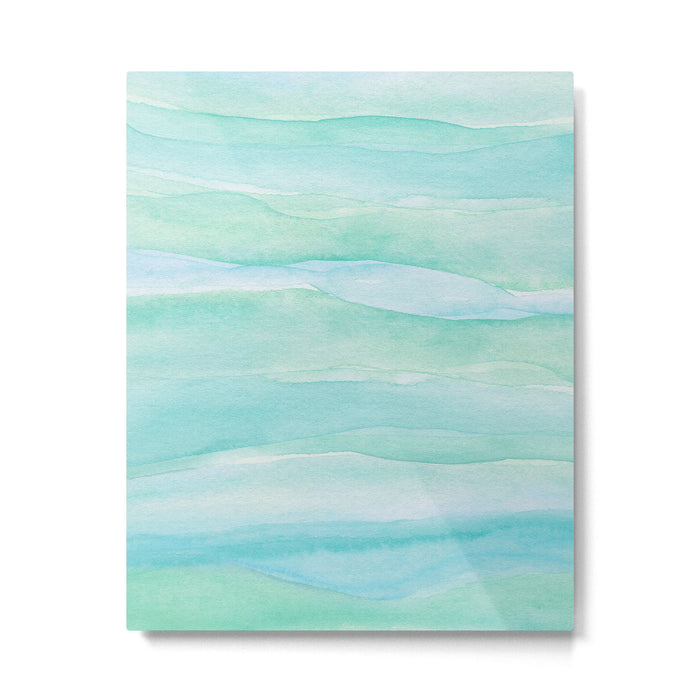 Ocean Layers - Blue Green Watercolor Metal Print Gallery Image 1
