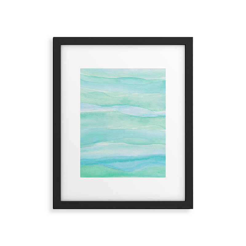 Ocean Layers - Blue Green Watercolor Framed Art Print Gallery Image 5