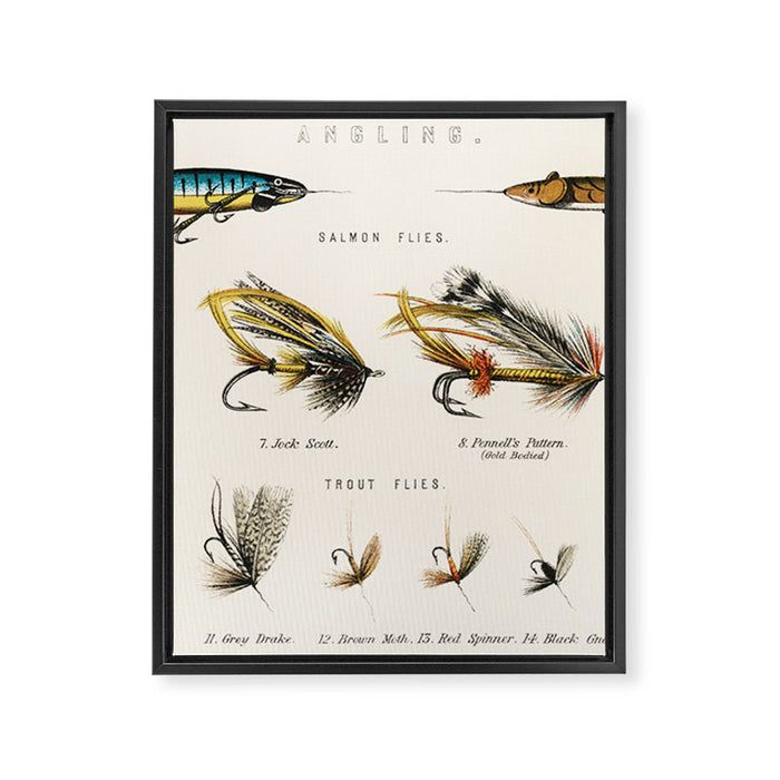 Angling Chart Framed Canvas Print Gallery Image 1