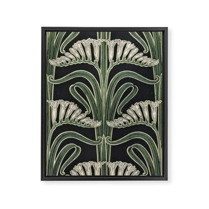 Art Nouveau Botanical Framed Canvas Print Gallery Image 1