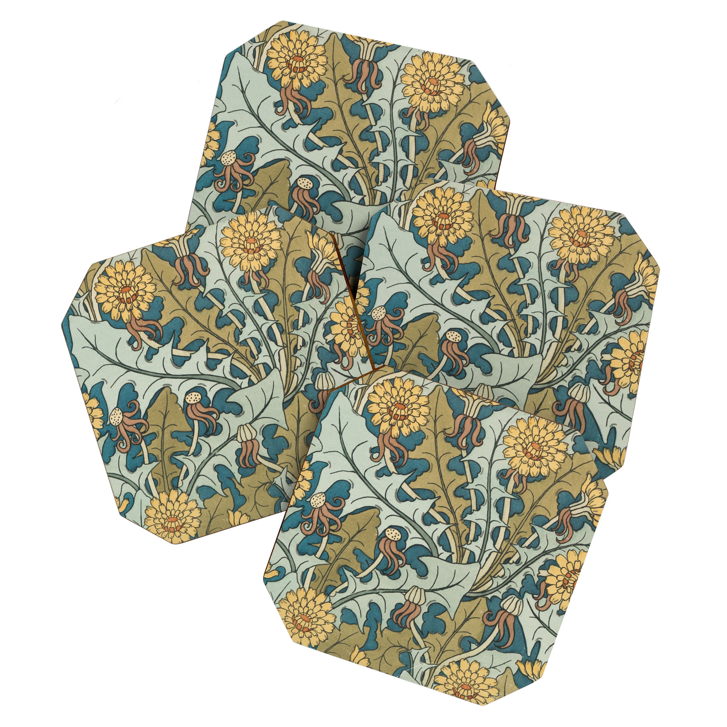 Art Nouveau Dandelion Pattern Coaster Gallery Image 1