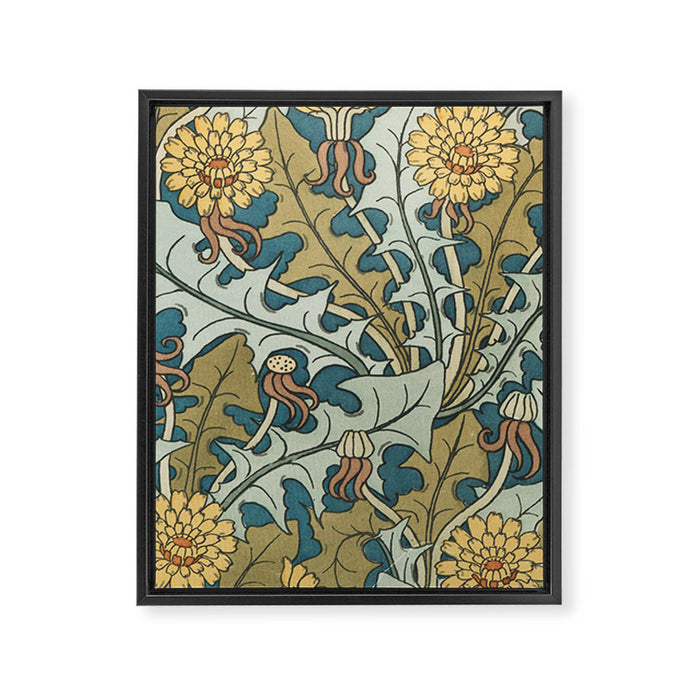 Art Nouveau Dandelion Pattern Framed Canvas Print Gallery Image 1