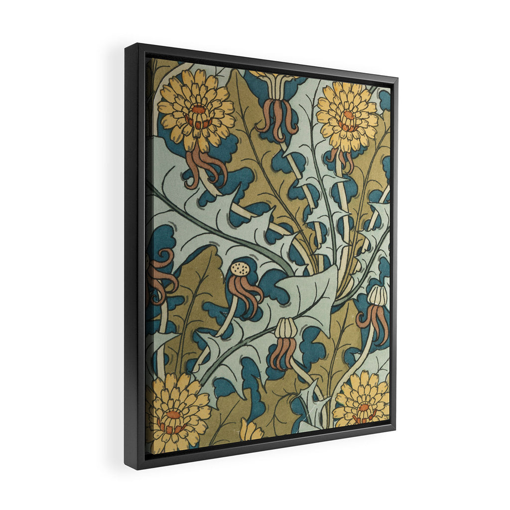 Art Nouveau Dandelion Pattern Framed Canvas Print Gallery Image 2