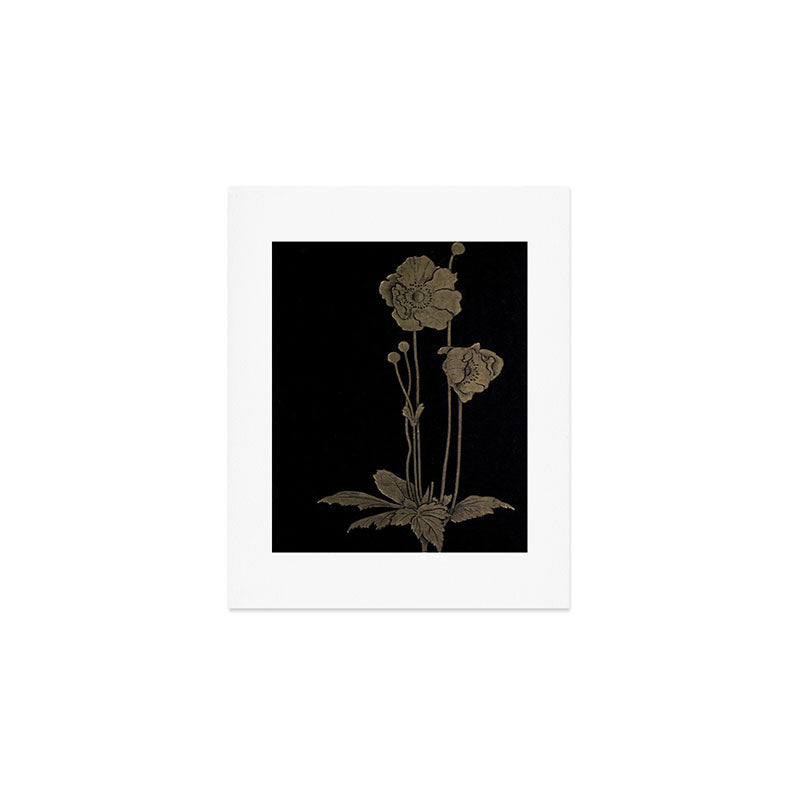 Black And Gold Poppies Art Print Gallery Image 1