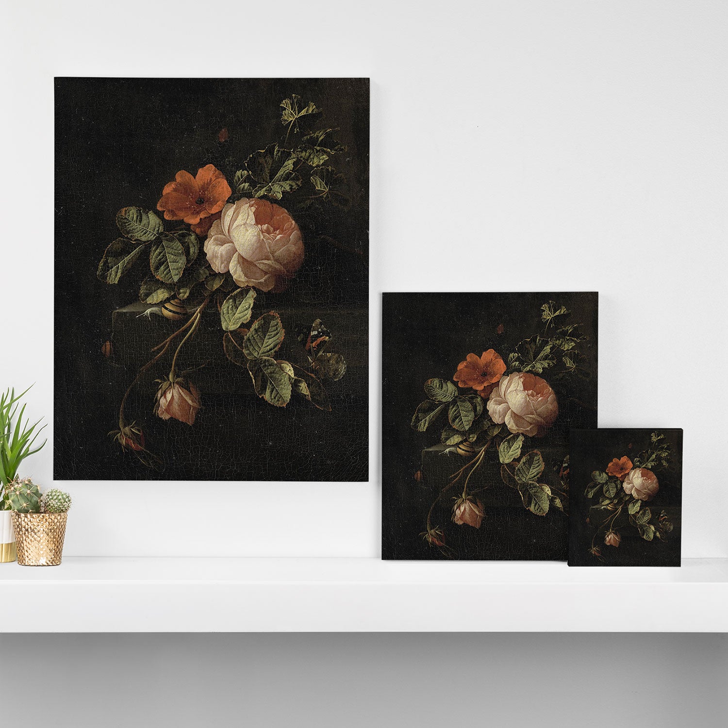 Botanical Rose And Snail Canvas Print Gallery Image 3