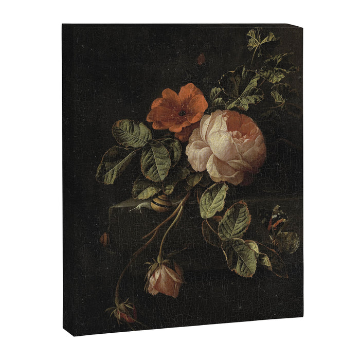 Botanical Rose And Snail Canvas Print Gallery Image 1