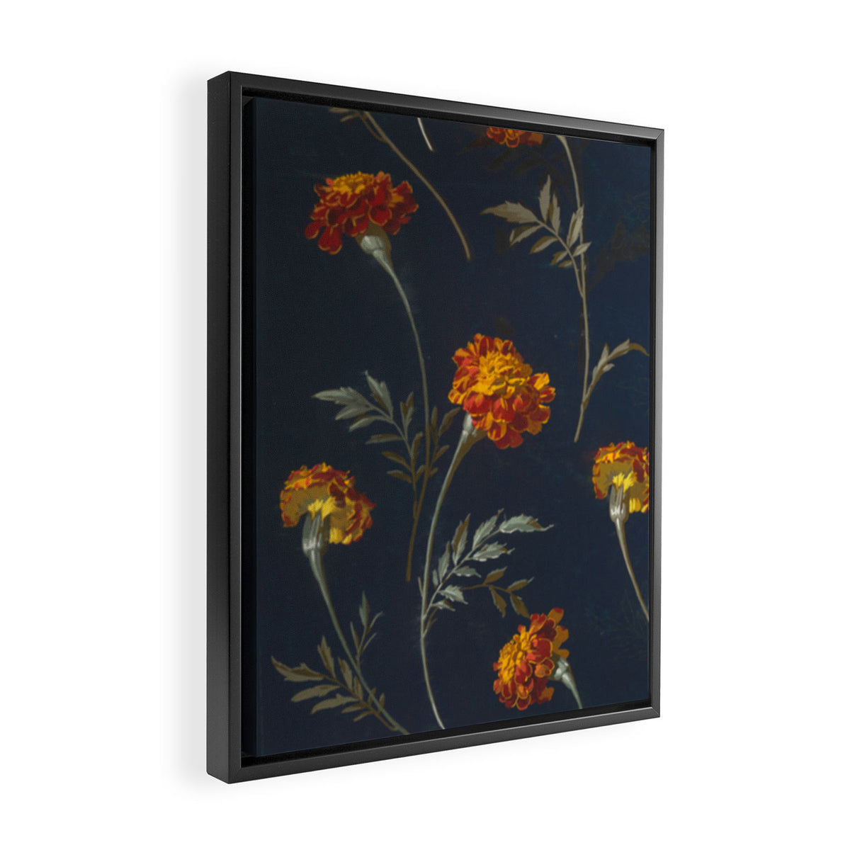 Vintage Marigolds Framed Canvas Print Gallery Image 2