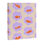 Bold Floral Toss Lavender Purple, Tangerine Orange, Cream Ivory, Playful Home Decor Canvas Print Gallery Image 8
