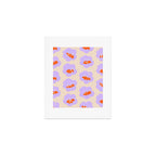 Bold Floral Toss Lavender Purple, Tangerine Orange, Cream Ivory, Playful Home Decor Art Print Gallery Image 1