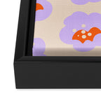 Bold Floral Toss Lavender Purple, Tangerine Orange, Cream Ivory, Playful Home Decor Framed Canvas Print Gallery Image 3