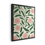 Bold Pink Botanical Blooms on Light Pattern Framed Canvas Print Gallery Image 2
