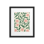 Bold Pink Botanical Blooms on Light Pattern Framed Art Print Gallery Image 6