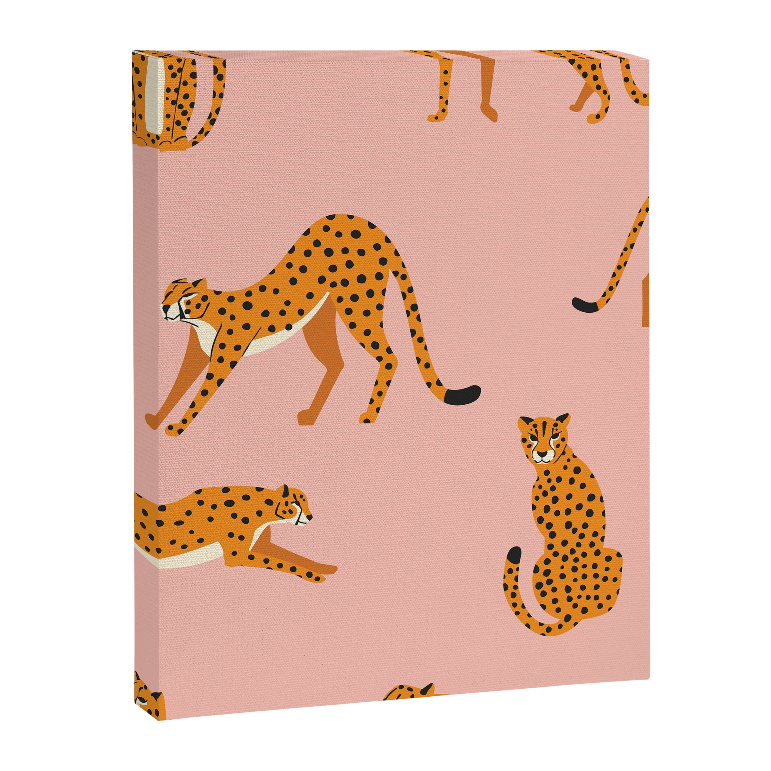 Cheetahs pattern on pink Canvas Print Gallery Image 8