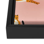 Cheetahs pattern on pink Framed Canvas Print Gallery Image 3