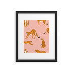Cheetahs pattern on pink Framed Art Print Gallery Image 6