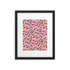 Delicate Magnolia Floral Pattern on Pink Framed Art Print Gallery Image 6