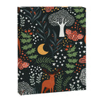 Full-Moon forest: Whimsical Woodland Nightscape with Deer and Moths Canvas Print Gallery Image 3