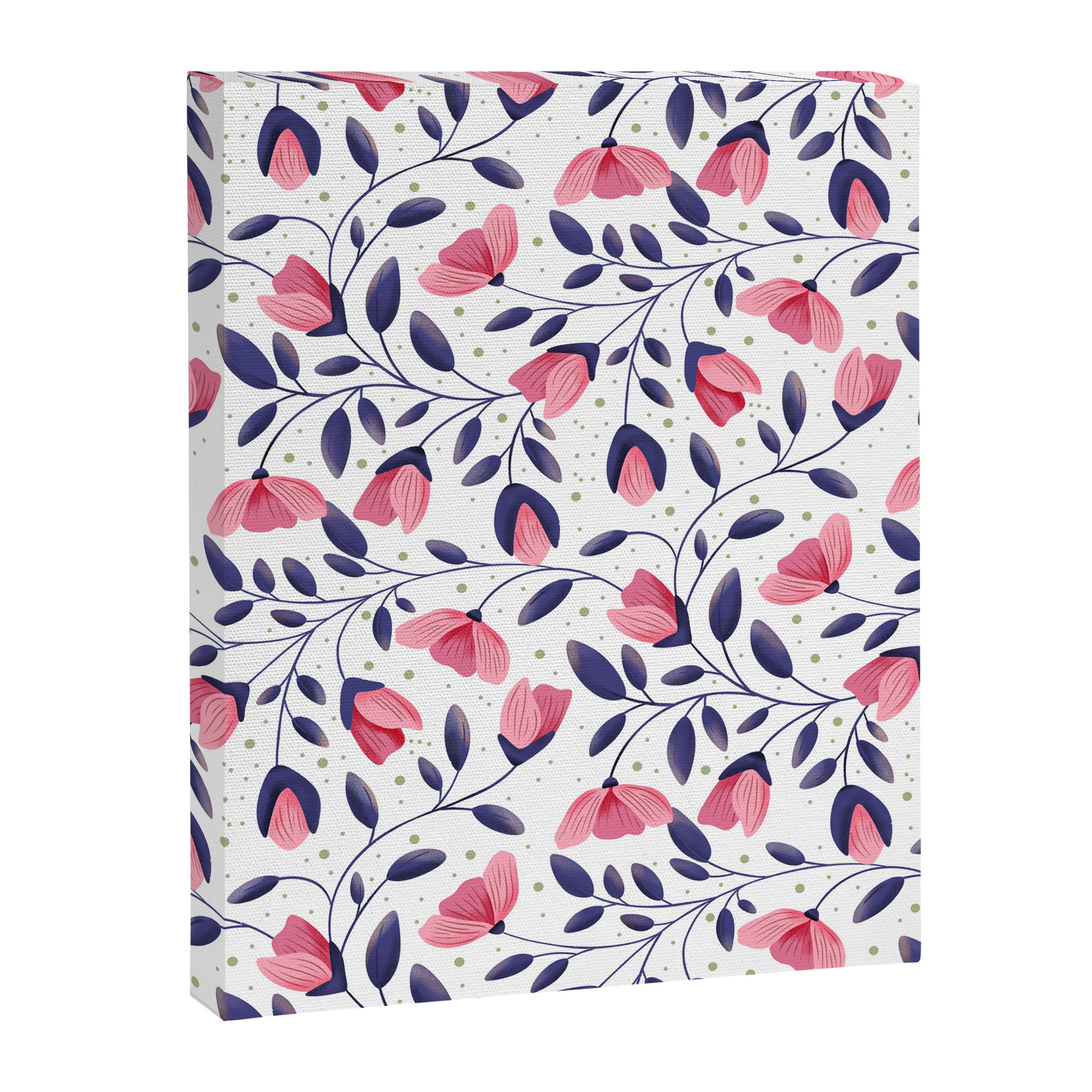 Pink and Blue Floral Tapestry, Poppy Seamless Pattern Canvas Print Gallery Image 8