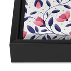 Pink and Blue Floral Tapestry, Poppy Seamless Pattern Framed Canvas Print Gallery Image 3