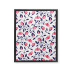 Pink and Blue Floral Tapestry, Poppy Seamless Pattern Framed Canvas Print Gallery Image 8