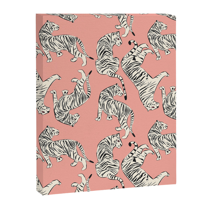 Pink Tiger Pattern 006 Canvas Print Gallery Image 1