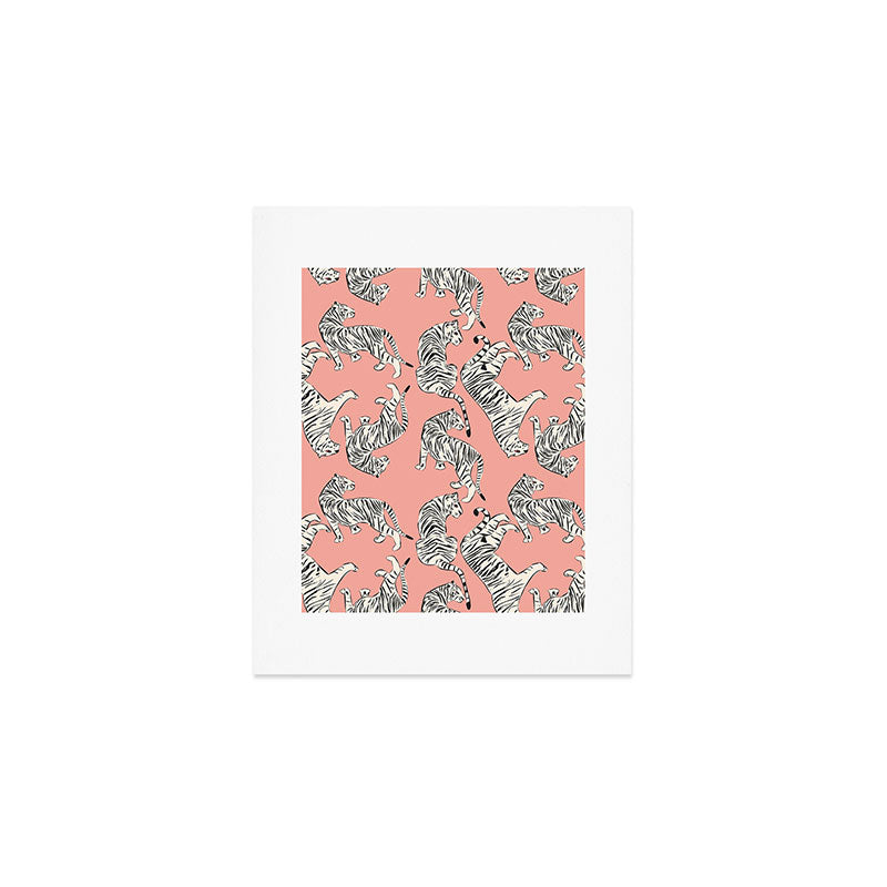 Pink Tiger Pattern 006 Art Print Gallery Image 1
