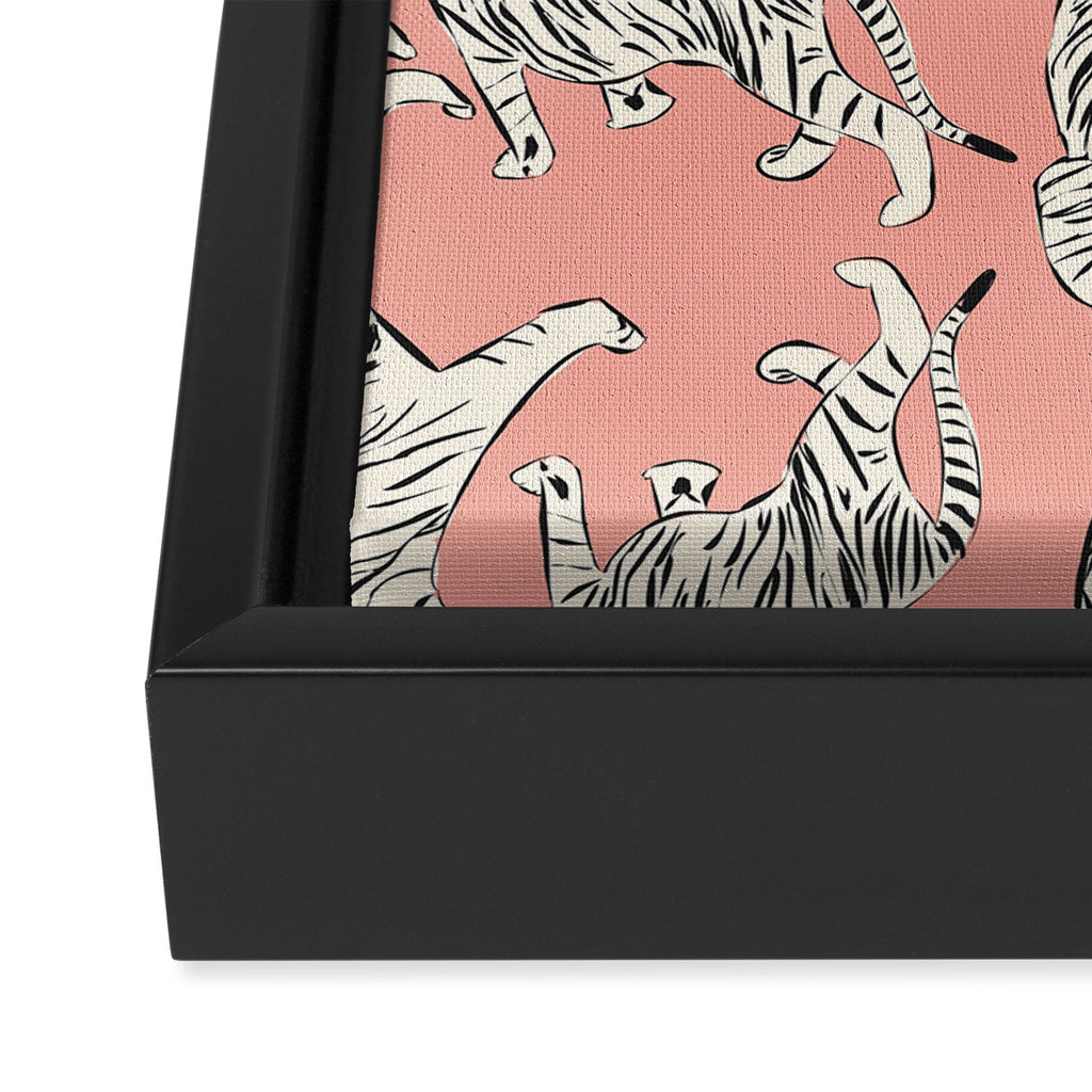 Pink Tiger Pattern 006 Framed Canvas Print Gallery Image 3