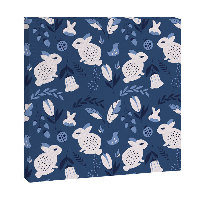 Rabbits and Flowers 003 Canvas Print Gallery Image 1