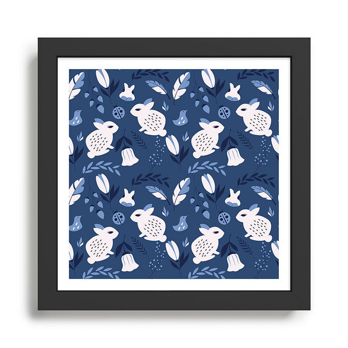Rabbits and Flowers 003 Framed Art Print Gallery Image 1
