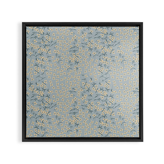 Seamless pattern design with hand drawn flowers and floral elements Framed Canvas Print Gallery Image 1