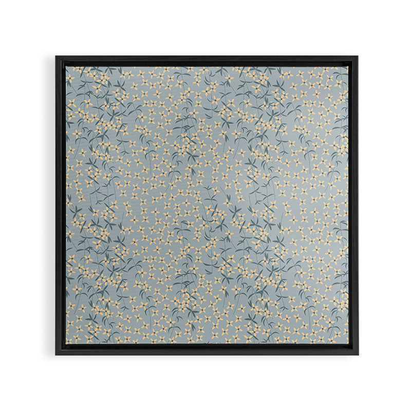 Seamless pattern design with hand drawn flowers and floral elements Framed Canvas Print Gallery Image 3