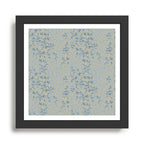 Seamless pattern design with hand drawn flowers and floral elements Framed Art Print Gallery Image 1