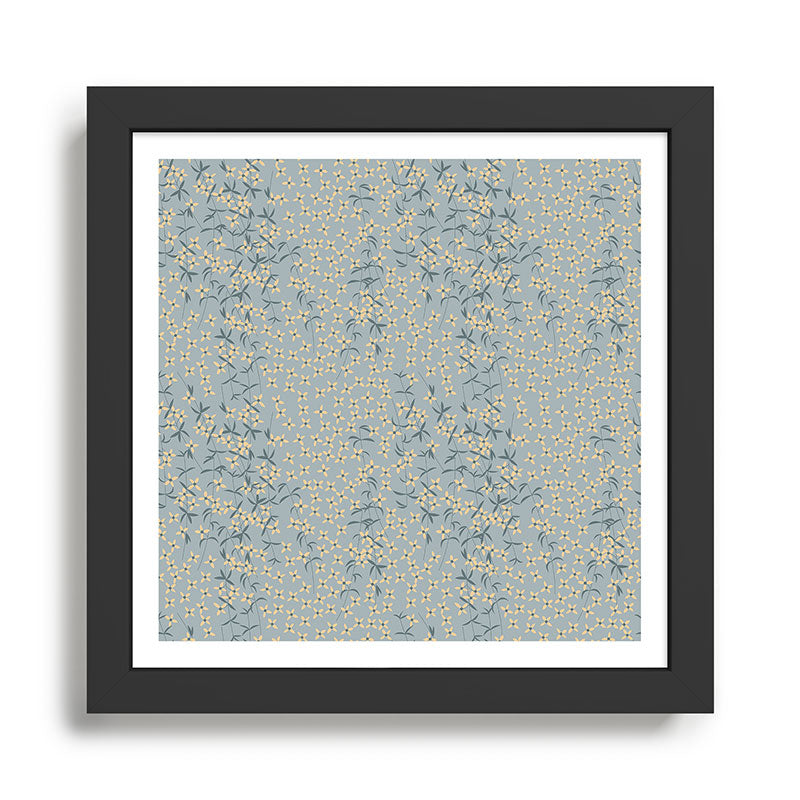 Seamless pattern design with hand drawn flowers and floral elements Framed Art Print Gallery Image 1