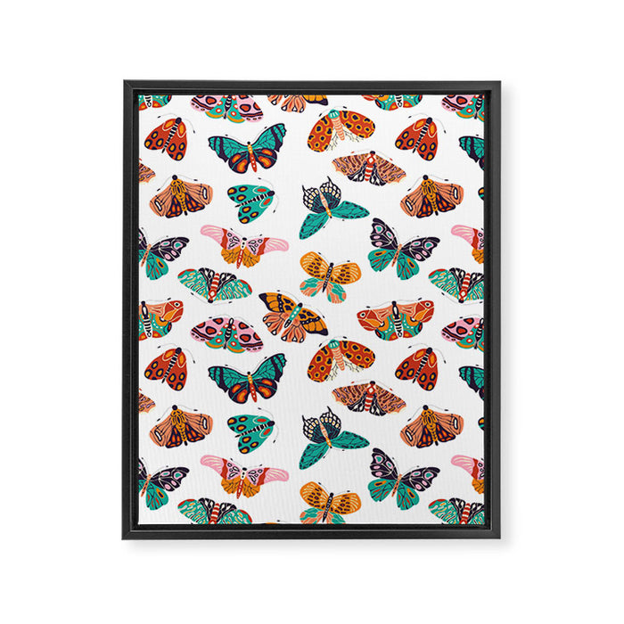 Spring Butterflies Pattern 003 Framed Canvas Print Gallery Image 1