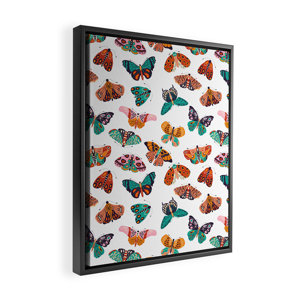Spring Butterflies Pattern 003 Framed Canvas Print Gallery Image 2