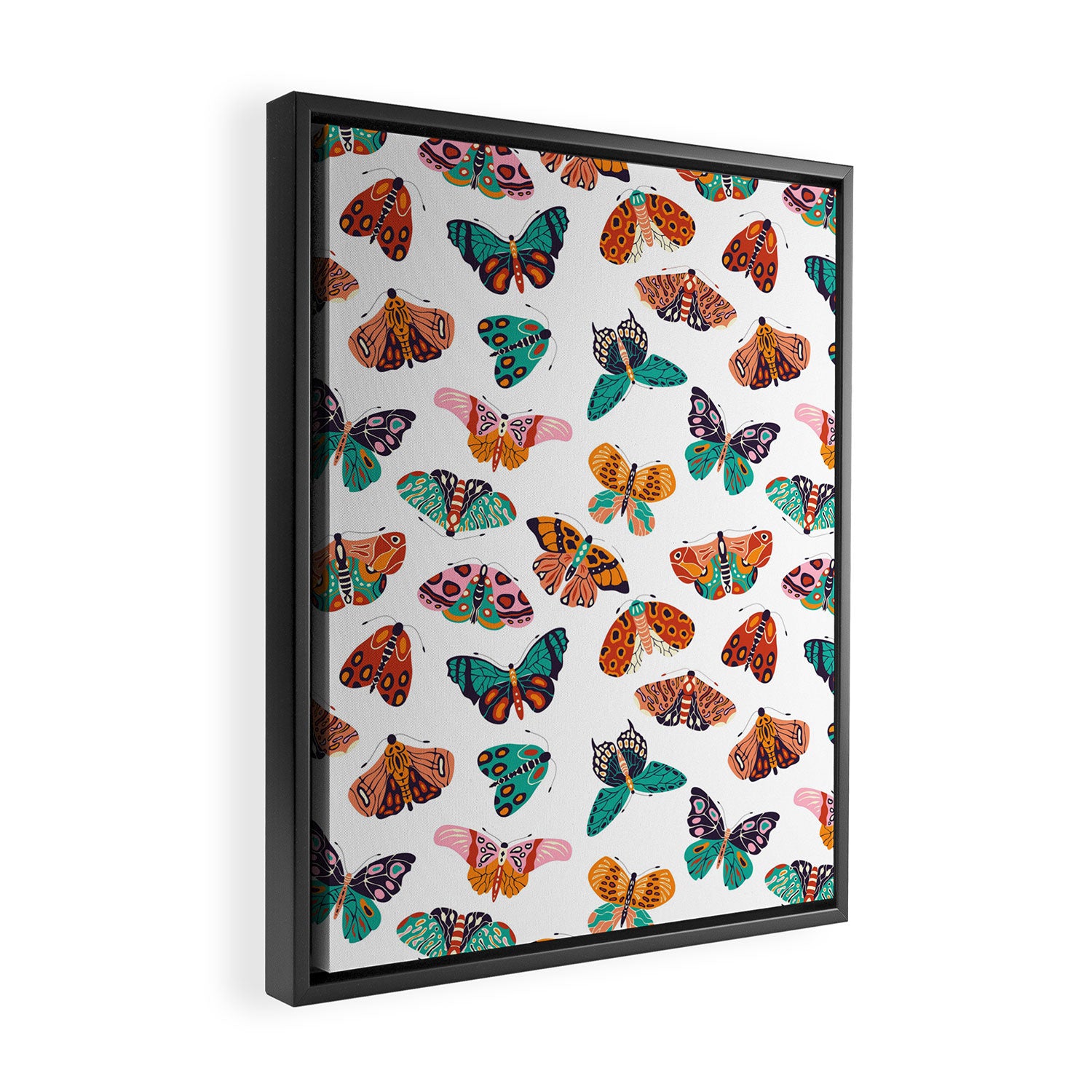 Spring Butterflies Pattern 003 Framed Canvas Print Gallery Image 2