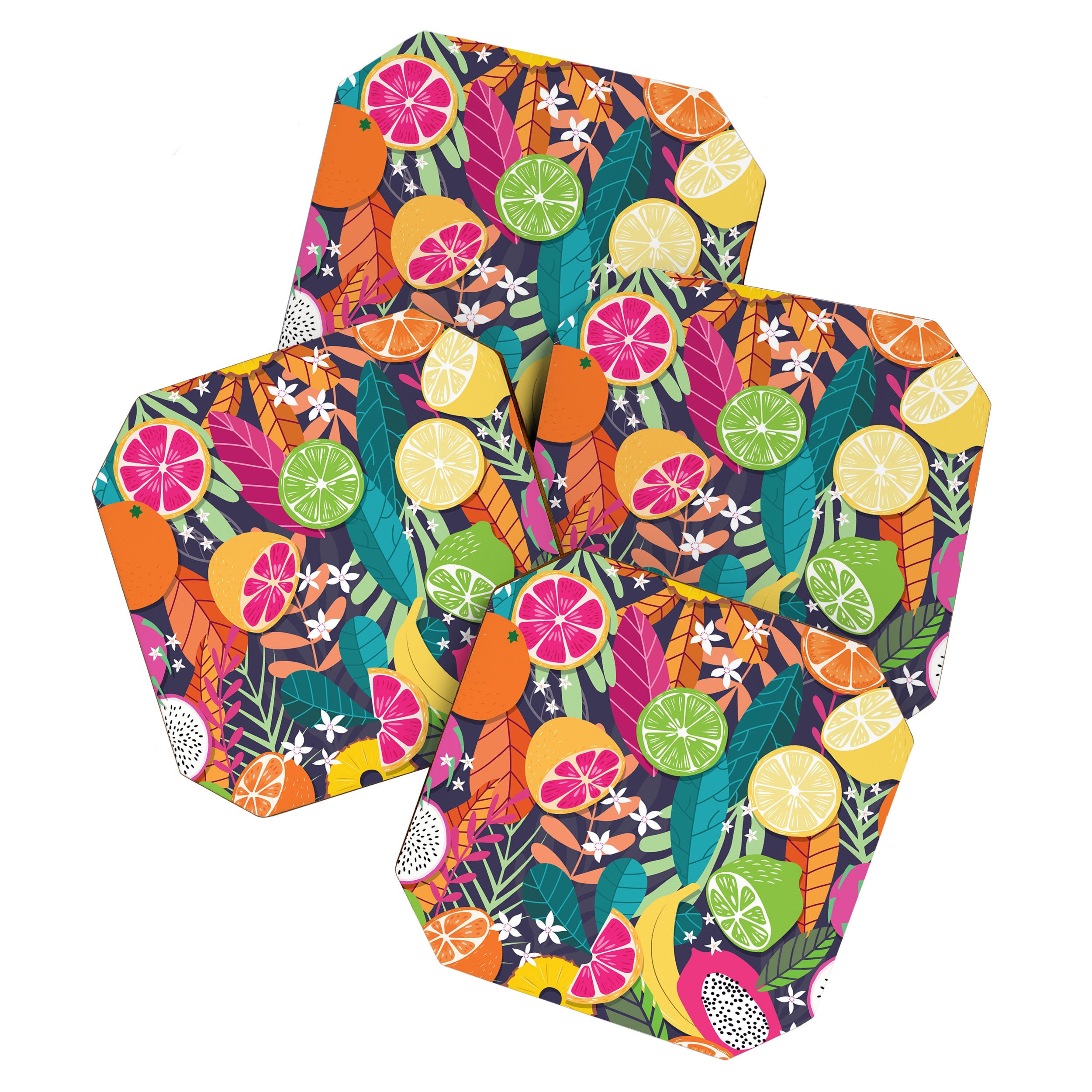 Tropical fruit pattern 03 Coaster Gallery Image 1