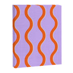 Wavy Lines Tangerine Orange, Lavender Purple, Bold Retro Modern Home Decor Canvas Print Gallery Image 8