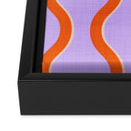 Wavy Lines Tangerine Orange, Lavender Purple, Bold Retro Modern Home Decor Framed Canvas Print Gallery Image 3