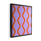 Wavy Lines Tangerine Orange, Lavender Purple, Bold Retro Modern Home Decor Framed Canvas Print Gallery Image 2