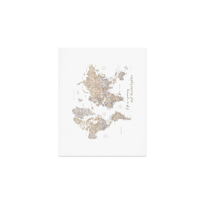 Life is a jouney best travelled together, world map, "Abey" Art Print Gallery Image 1