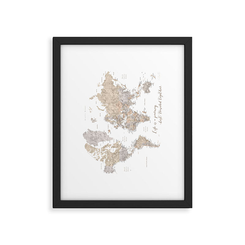 Life is a jouney best travelled together, world map, "Abey" Framed Art Print Gallery Image 5