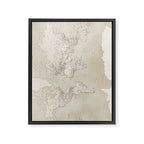 Sepia vintage world map with cities Framed Canvas Print Gallery Image 3