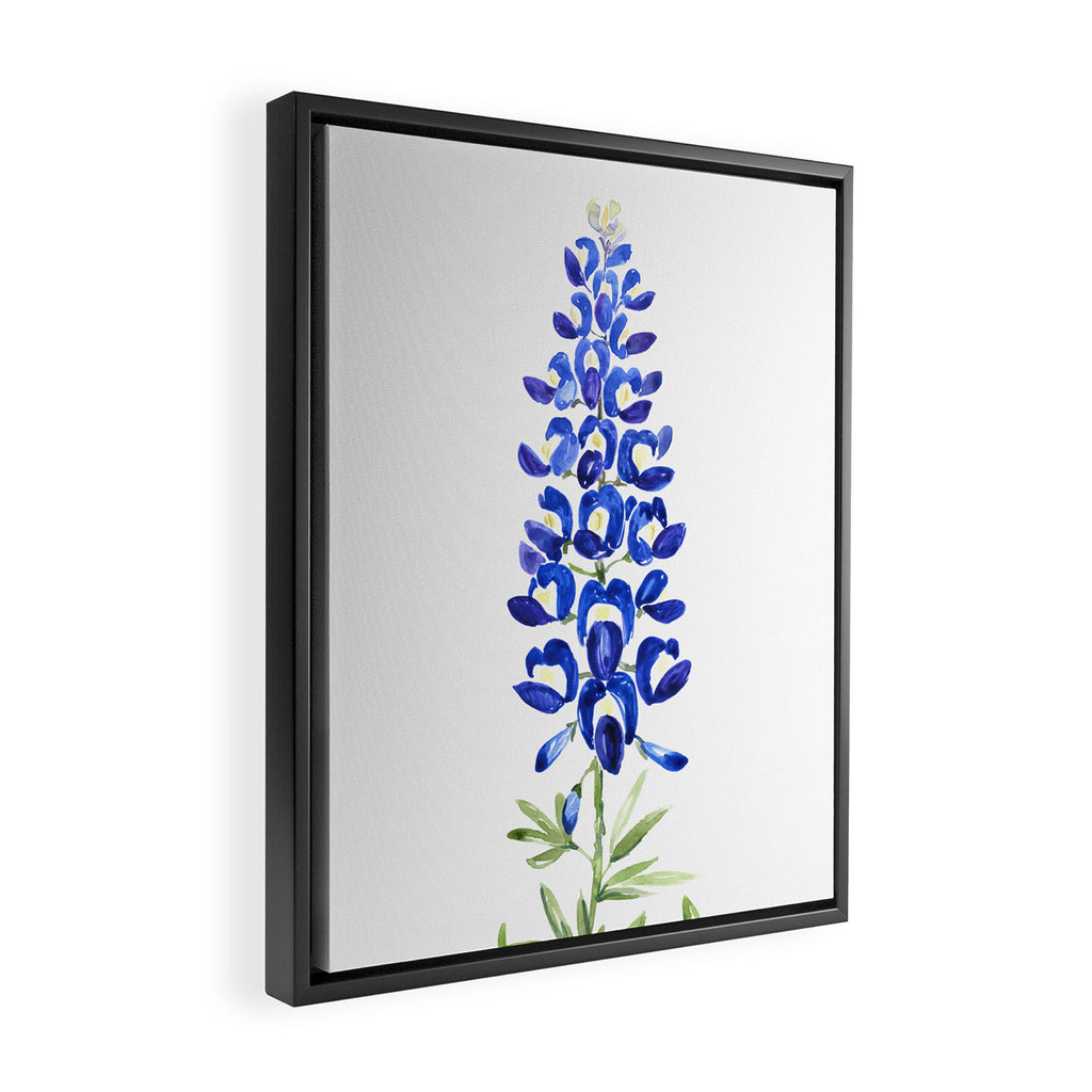 Texas bluebonnet in watercolor Framed Canvas Print Gallery Image 2