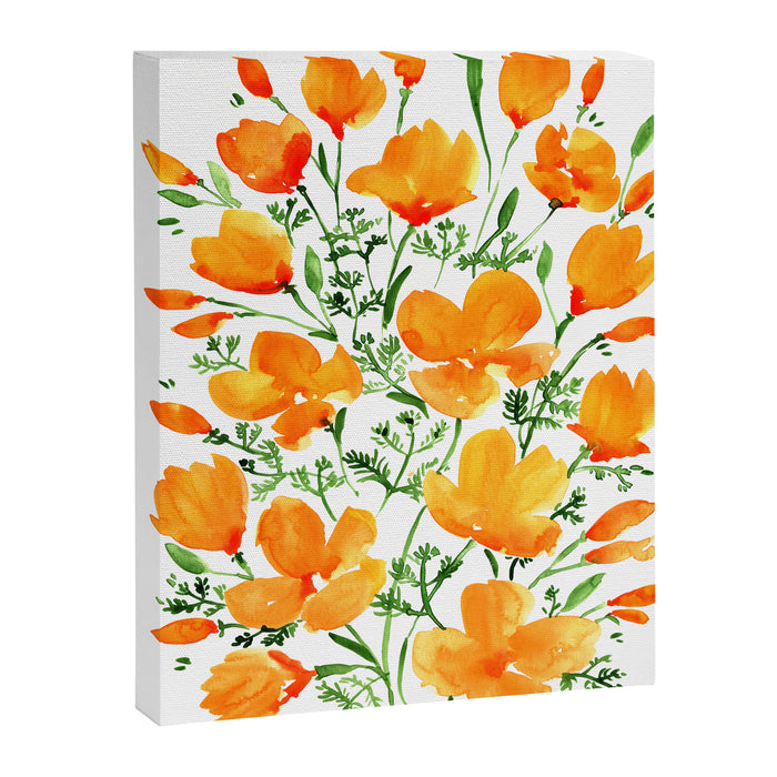 Watercolor California poppies Canvas Print Gallery Image 1