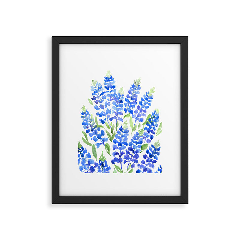 Watercolor Texas bluebonnets Framed Art Print Gallery Image 5