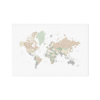 World map with cities, "Anouk" Art Print Gallery Image 1