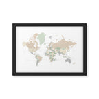 World map with cities, "Anouk" Framed Art Print Gallery Image 2